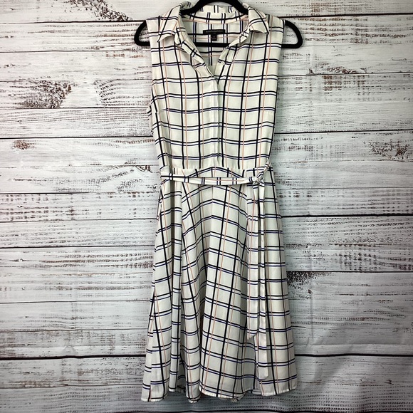BANANA REPUBLIC SIZE 8 PLAID DRESS SUMMER BEACH VACATION GUC - Picture 3 of 16